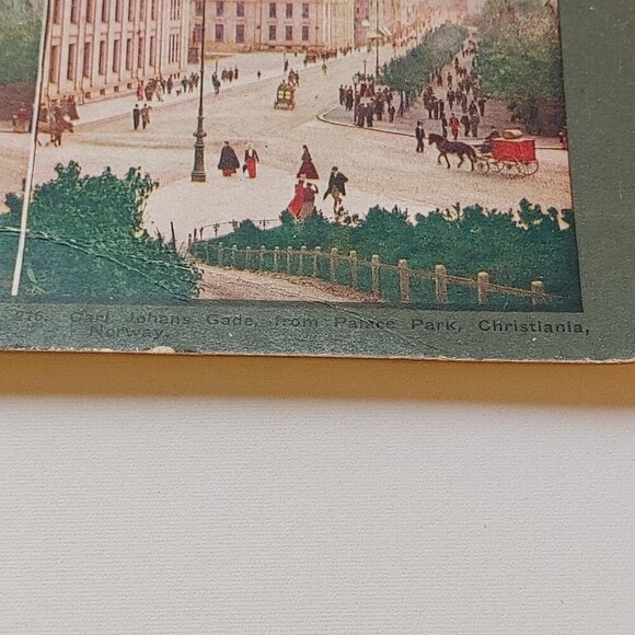 ANTIQUE STEREOGRAPH CARD Carl Johans Gade from Palace Park Christiania Norway - Picture 2 of 3